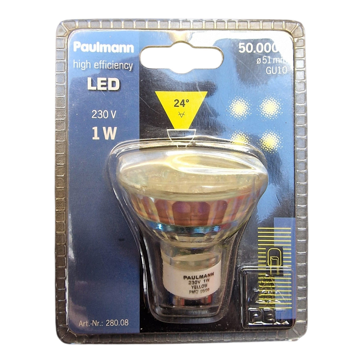 Paulmann GU10 LED Spot 1W Geel 51mm 24° 230V