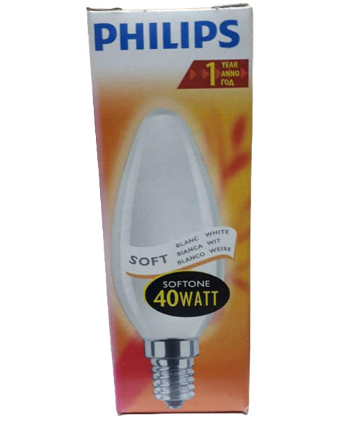 Philips Kaarslamp Softone Wit 40w E14