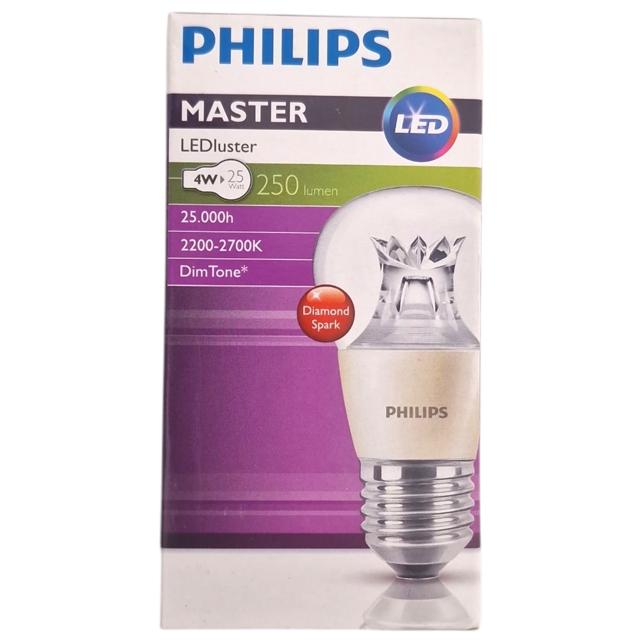 Philips E27 MASTER LED Lustre Kogel Kroon Helder 4W 250lm 822-827 Dimbaar