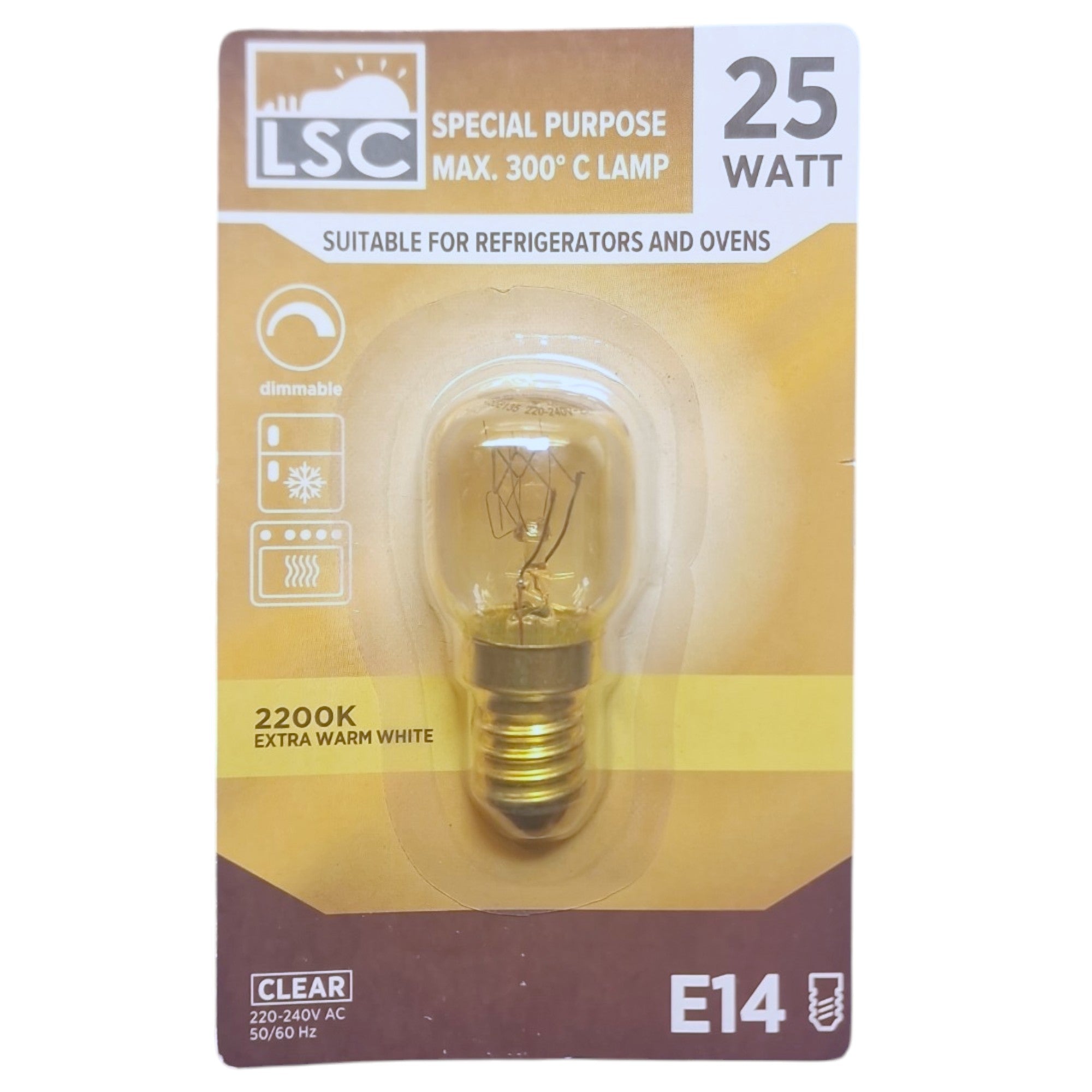 LSC E14 Ofen- und Kühlschranklampe 25W Warmweiß max. 300º 