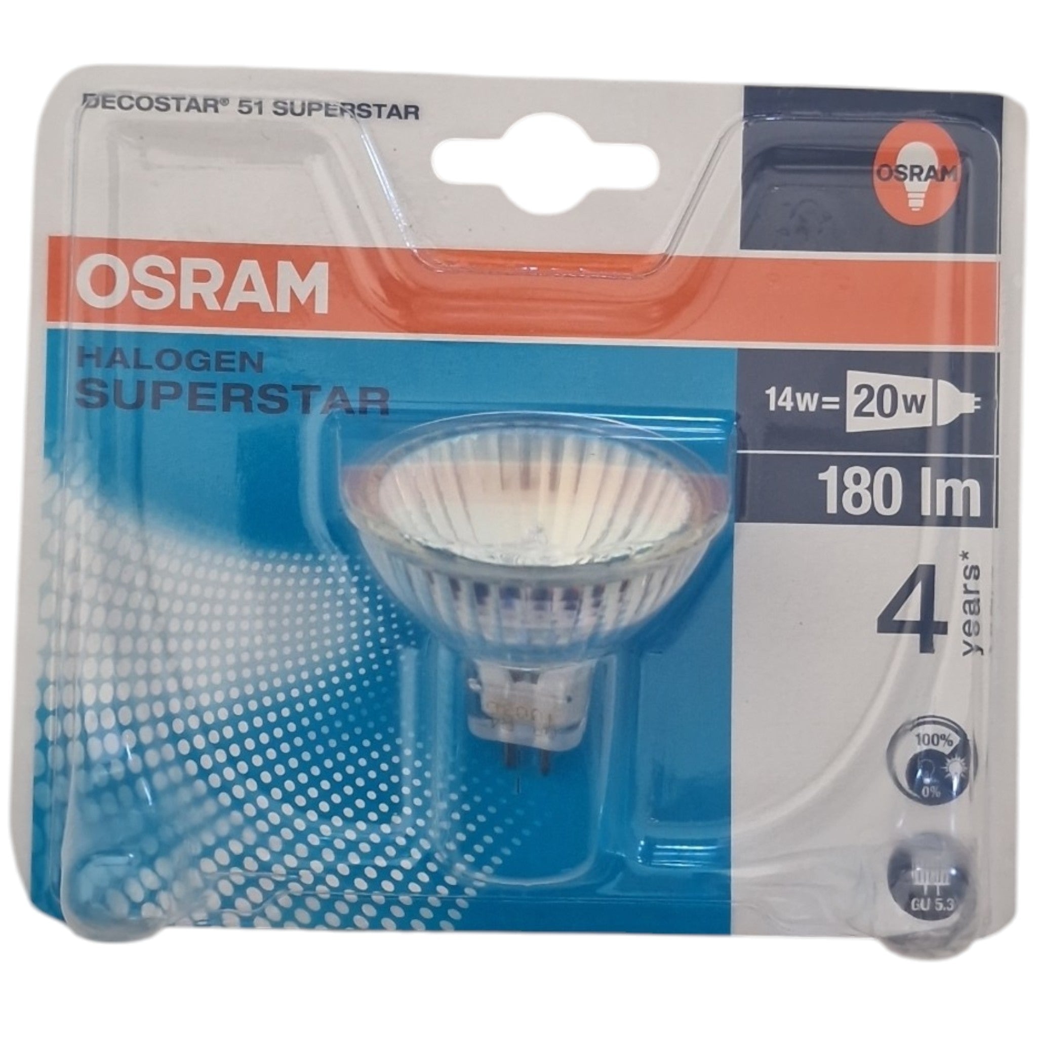 Osram GU5.3 decostar 51 halogeen 14W 180lm 36º