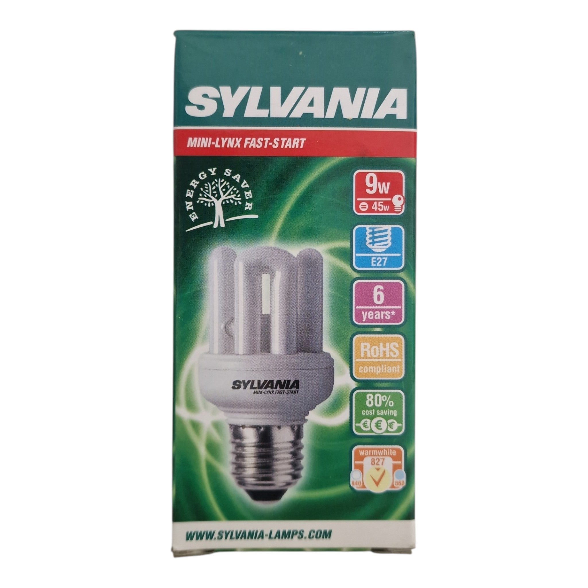 Sylvania E27 Mini Lynx fast start 9W 827 spaarlamp