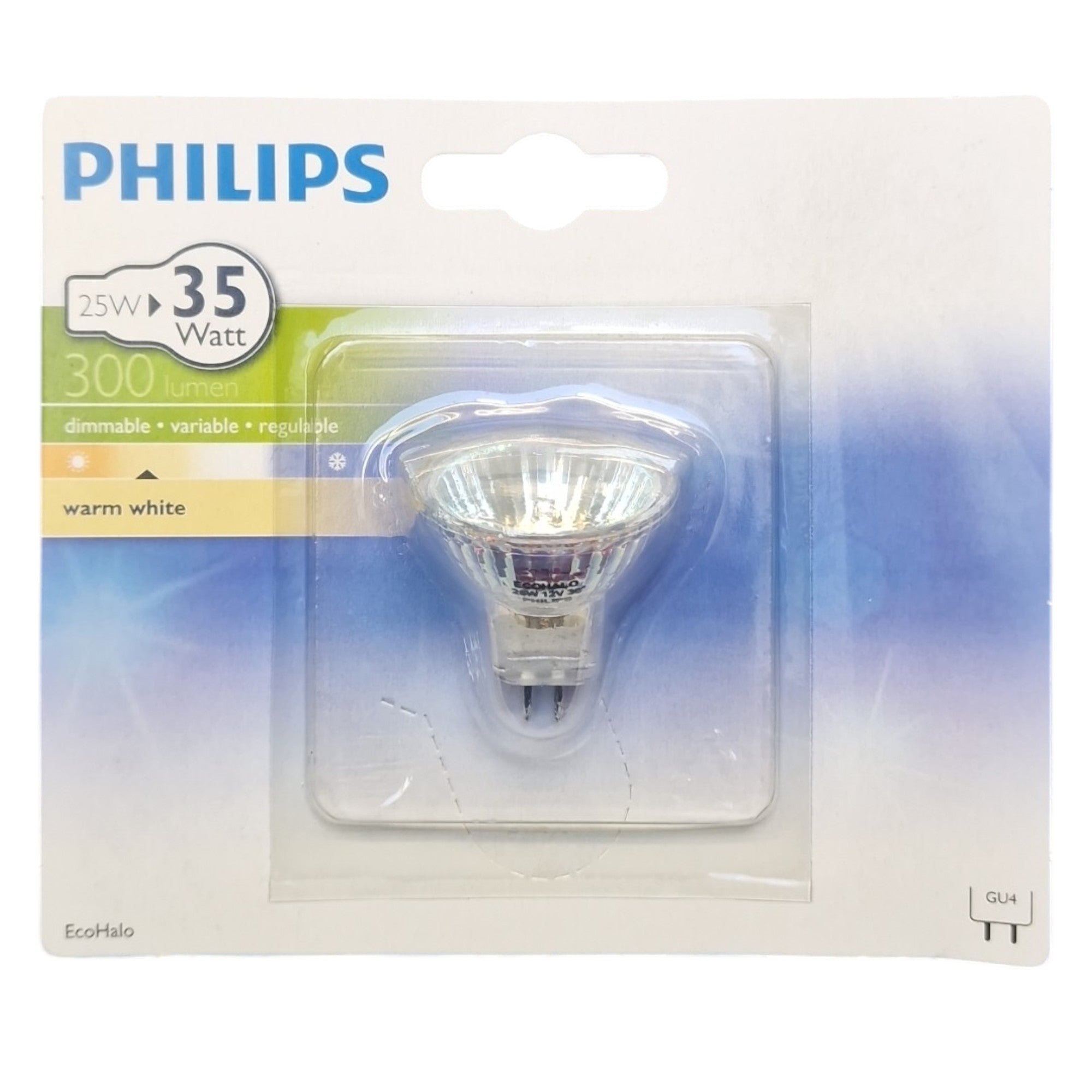 Philips GU4 reflector halogeenlamp eco 25W 12V helder
