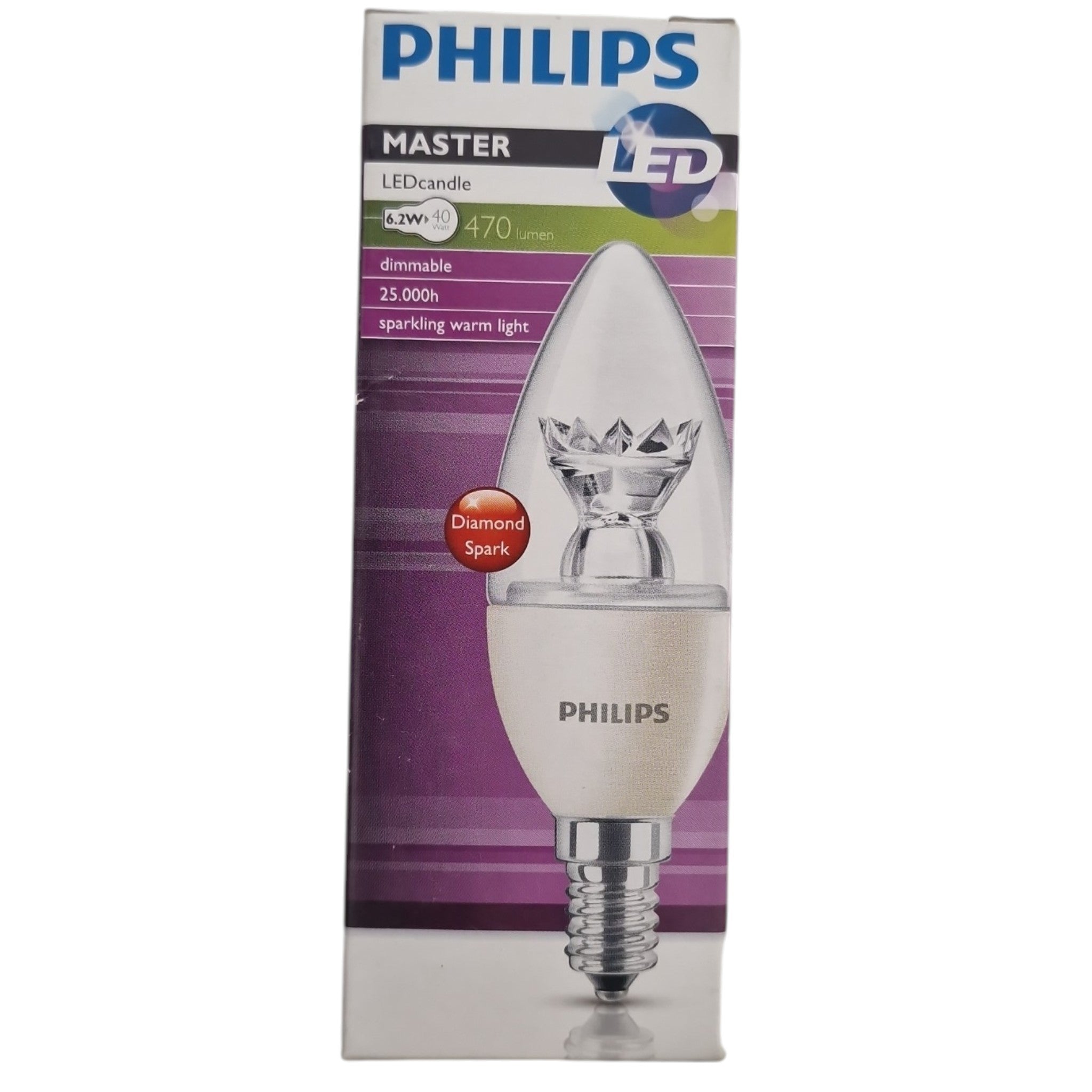 Philips E14 MASTER LEDcandle 6.2W 470lm Dimbaar