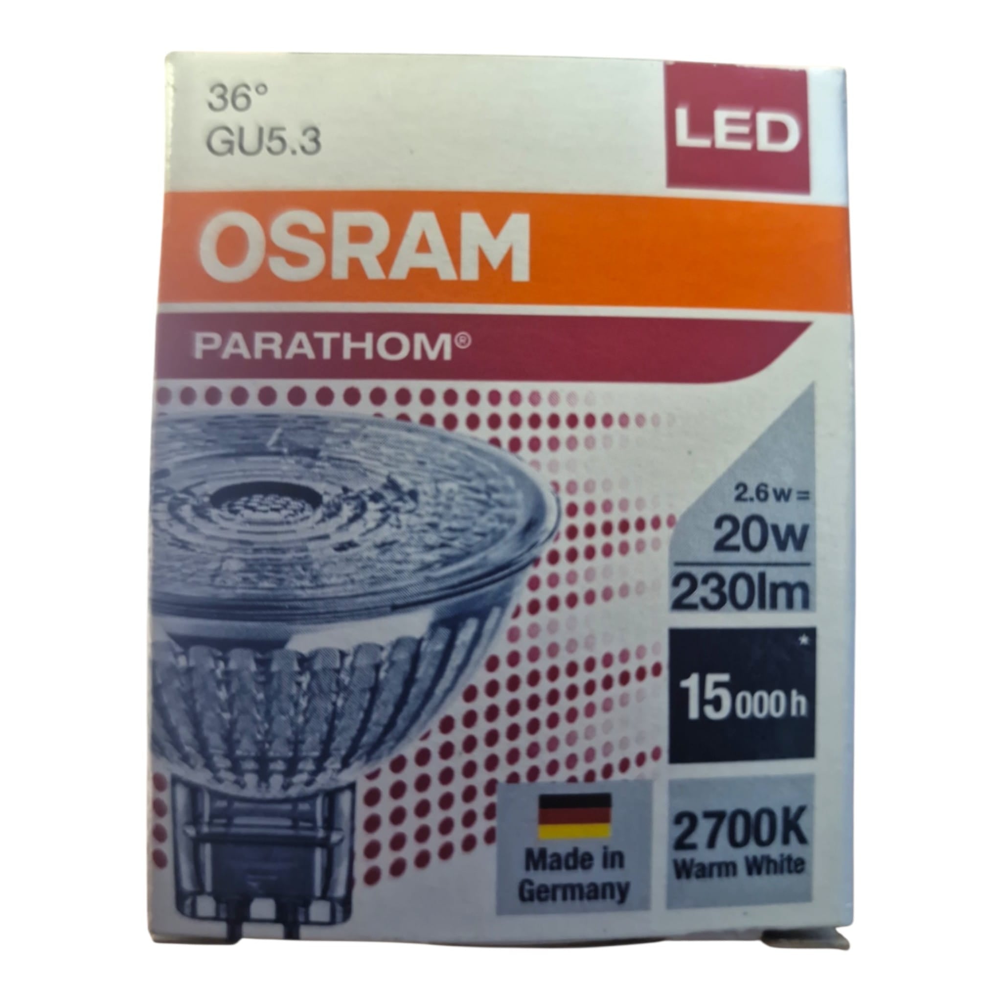 Spot LED Osram Parathom GU5.3 MR16 2,6 W 230 lm 36D