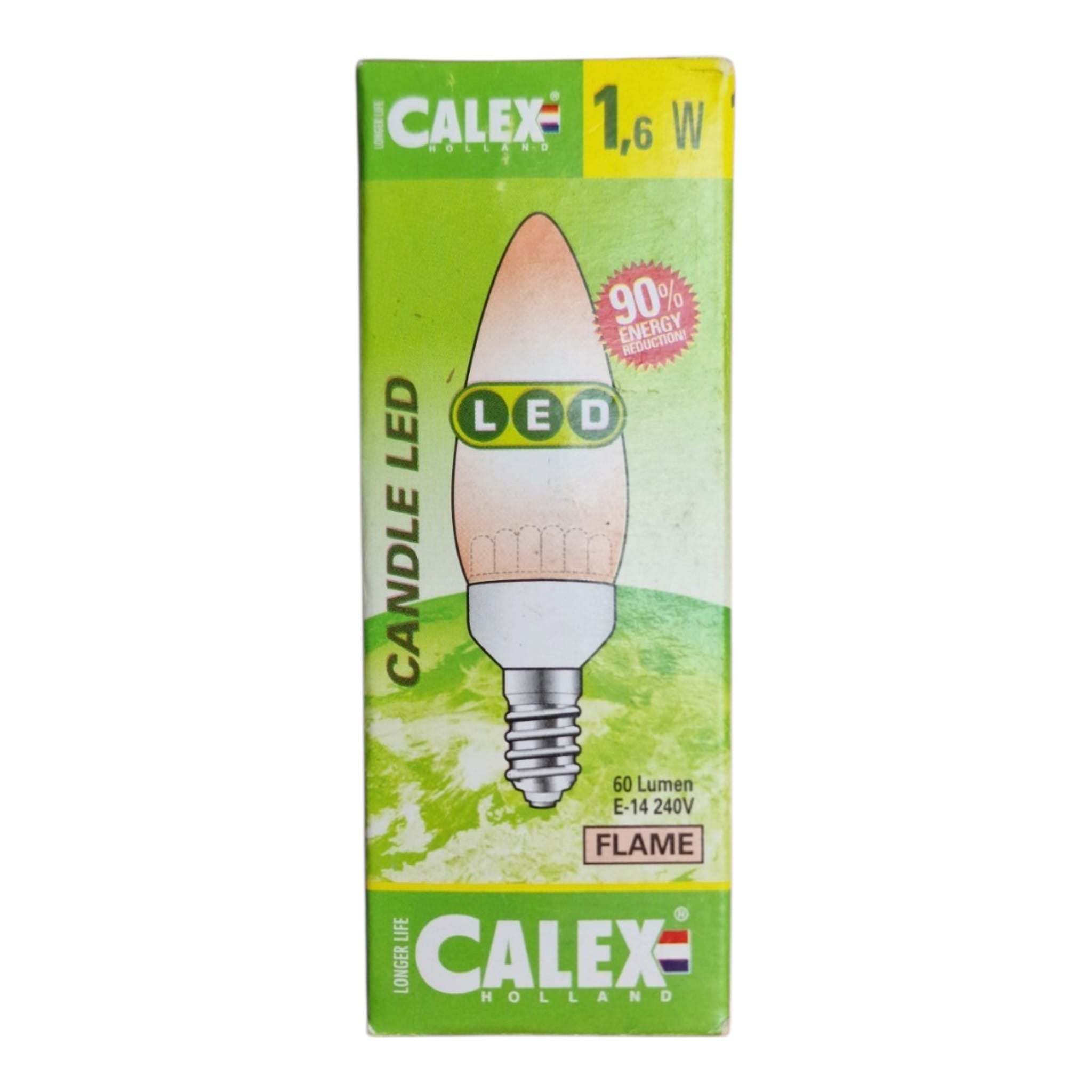 Calex E14 Kaars LED lamp 1.6W warm wit 60lm 240v
